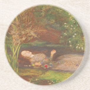 Ophelia von Millais, Vintage viktorianische feine  Sandstein Untersetzer