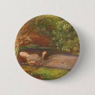 Ophelia von Millais, Vintage Viktorianische Kunst Button