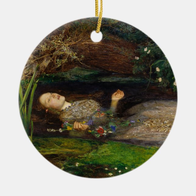 Ophelie, c. 1852 von Sir John Everett Millais Keramik Ornament (Vorne)