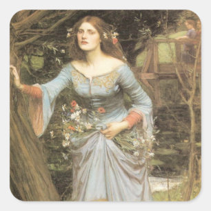 Ophelie mit Bouquet Quadratischer Aufkleber