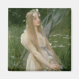 Ophelie (Öl auf Leinwand) Magnet