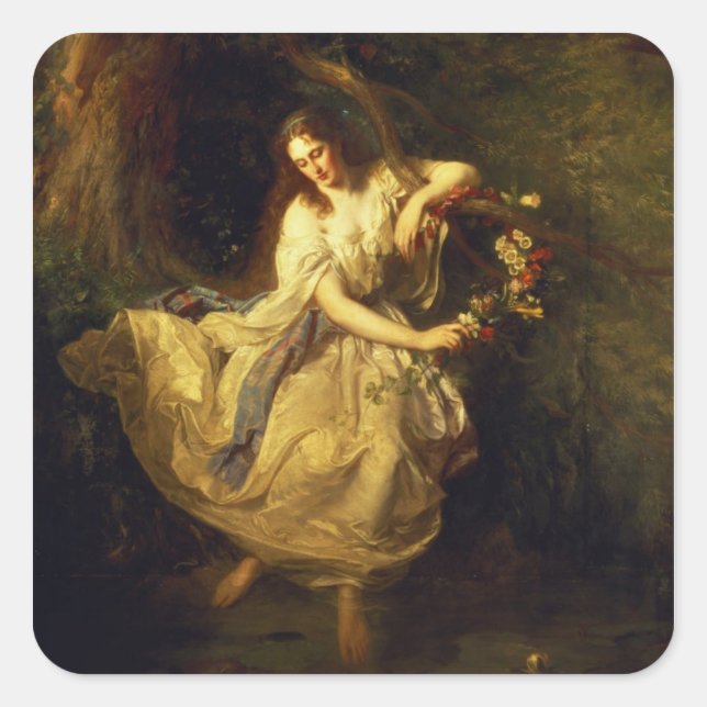 Ophelie Quadratischer Aufkleber (Vorderseite)