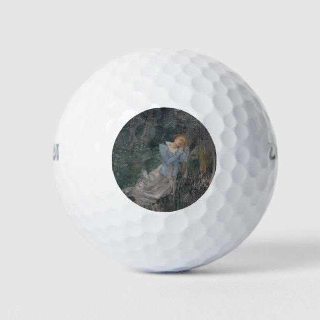 Ophelie (Wehende Frau) (von Jules Bastien-Lepage) Golfball (Vorderseite)