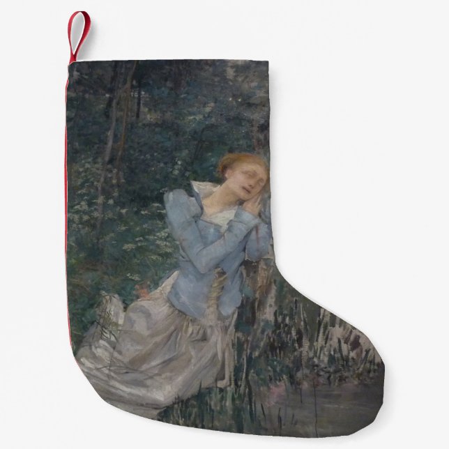 Ophelie (Wehende Frau) (von Jules Bastien-Lepage) Kleiner Weihnachtsstrumpf (Vorderseite)
