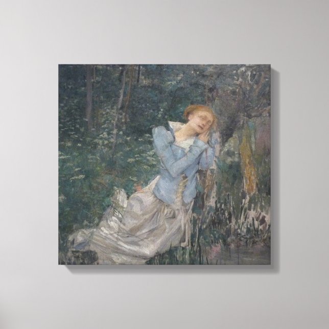 Ophelie (Wehende Frau) (von Jules Bastien-Lepage) Leinwanddruck (Vorderseite)