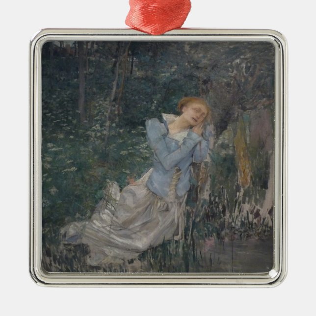 Ophelie (Wehende Frau) (von Jules Bastien-Lepage) Ornament Aus Metall (Vorne)