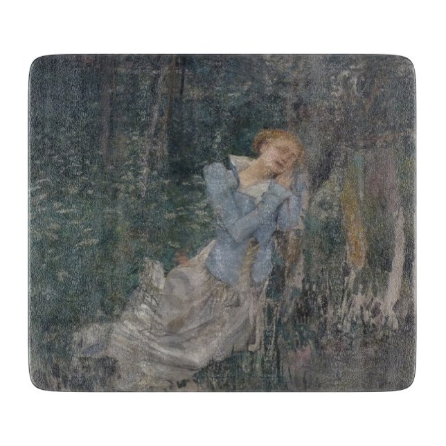 Ophelie (Wehende Frau) (von Jules Bastien-Lepage) Schneidebrett (Vorderseite)