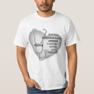 Ophthalmische Krankenschwester des grauen Herzens T-Shirt