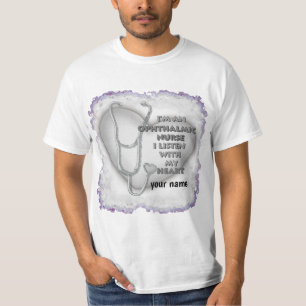 Ophthalmische Krankenschwester des grauen Herzens T-Shirt