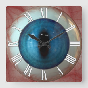 Ophthalmologist-Augenarzt-sonderbare Spaß-blaues Quadratische Wanduhr