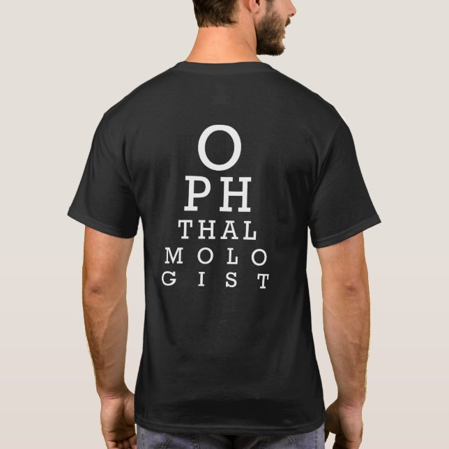 Ophthalmologist-Augenarzt-Visions-Diagramm lustig T-Shirt (Rückseite)