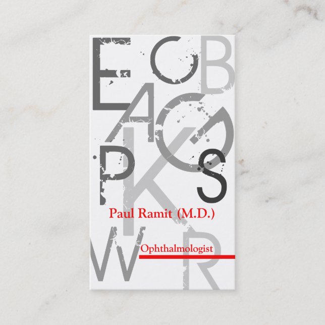 Ophthalmologist-Verabredungs-Visitenkarte Terminkarte (Vorderseite)