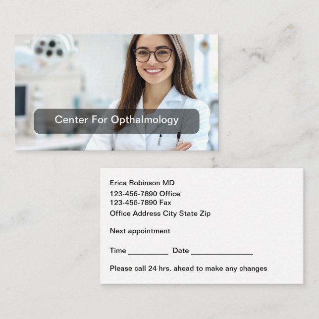 Ophthalmologist Vision Care Appointment Cards Visitenkarte (Vorne/Hinten)
