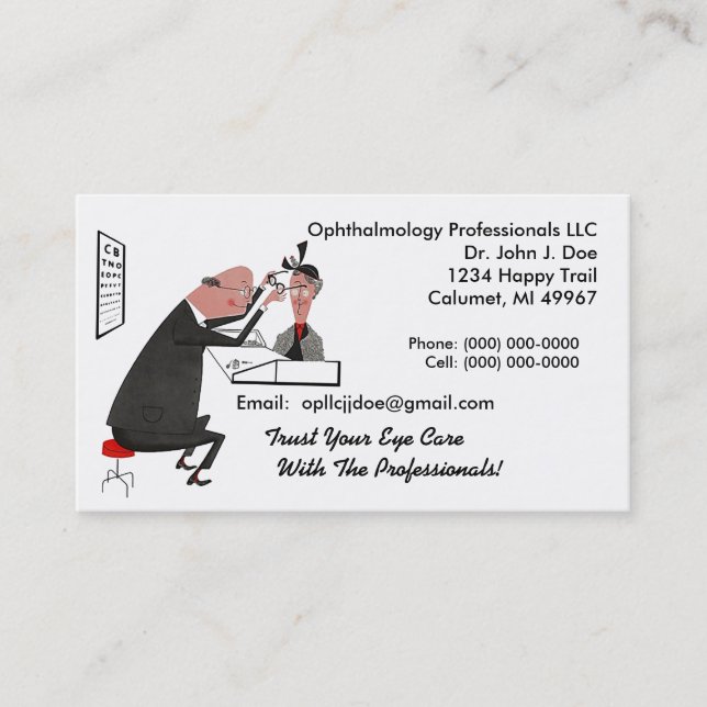 Ophthamology Eye Doctor Retro Style Business Card Visitenkarte (Vorderseite)