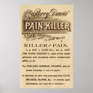 OPIER SCHMERZ KILLER PATENTMEDIZIN POSTER