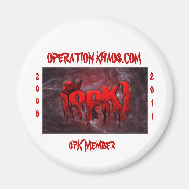 opk Banner, OPERATION KHAOS.COM, opK Member, 20... Magnet (Vorne)