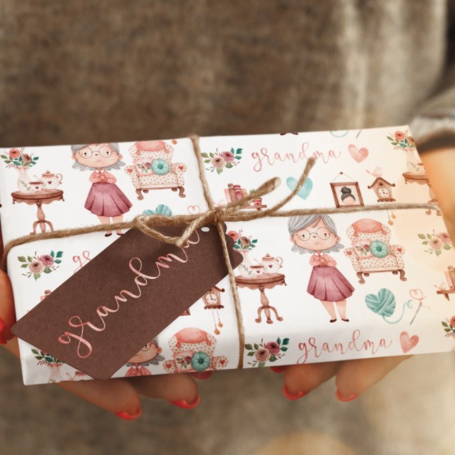 Opma Wrapping Paper Flat Sheet Set 3 Geschenkpapier Set (Celebrate grandma with these cute wrapping paper sheets! )