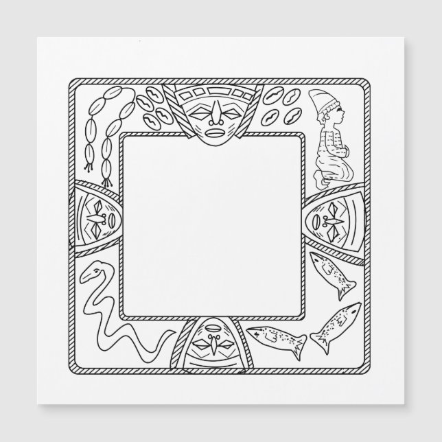 Opon Ifa Yoruba Weissagungs-Behälter Magnetkarte (Vorderseite)