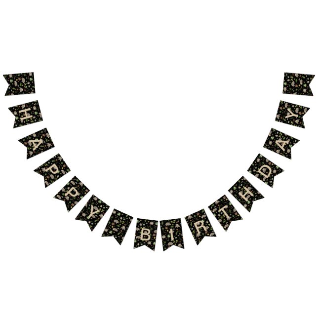 Opossum auf einem Berry-Feld in Schwarz Wimpelkette (Alle)