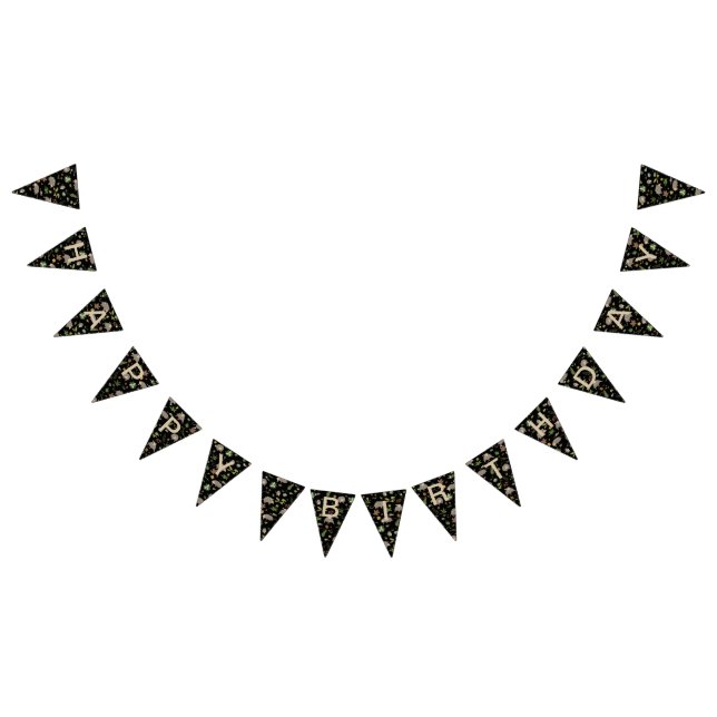 Opossum auf einem Berry-Feld in Schwarz Wimpelkette (Alle)