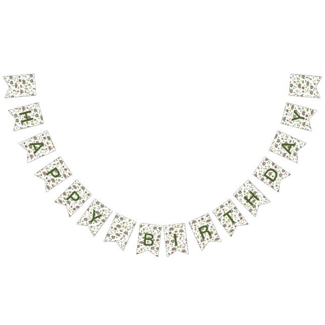 Opossum auf einem weißen Feld in Berry Wimpelkette (Alle)