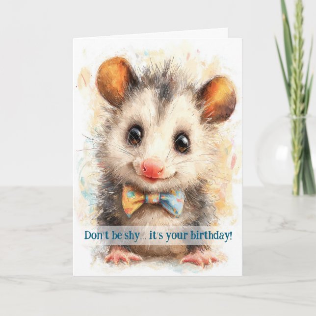 Opossum Birthday Card Karte (Vorderseite)