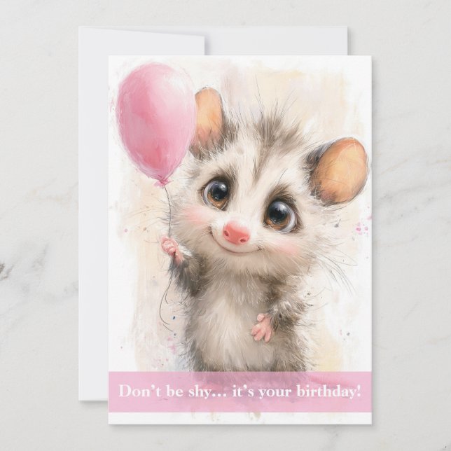 Opossum Birthday Card Karte (Vorderseite)