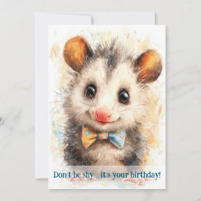 Opossum Birthday Card Karte (Vorderseite)