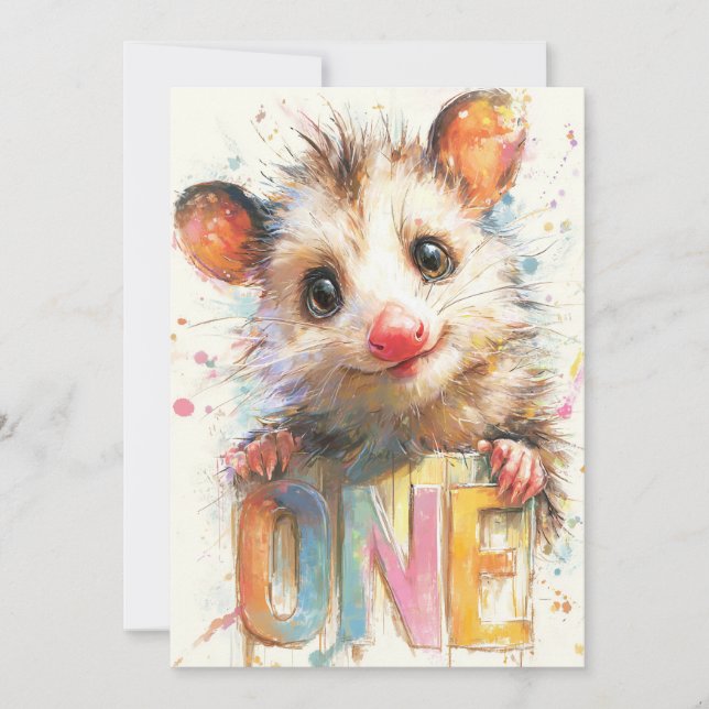 Opossum Birthday Card Karte (Vorderseite)