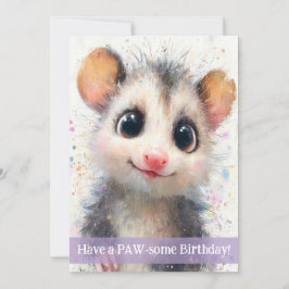 Opossum Birthday Card Karte