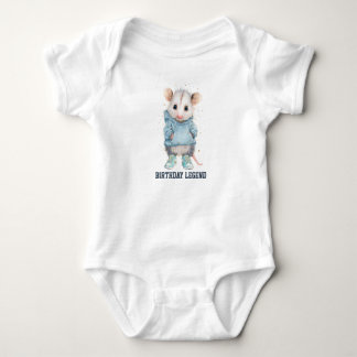 Opossum Birthday Romper • Woodland Animal Outfit Baby Strampler