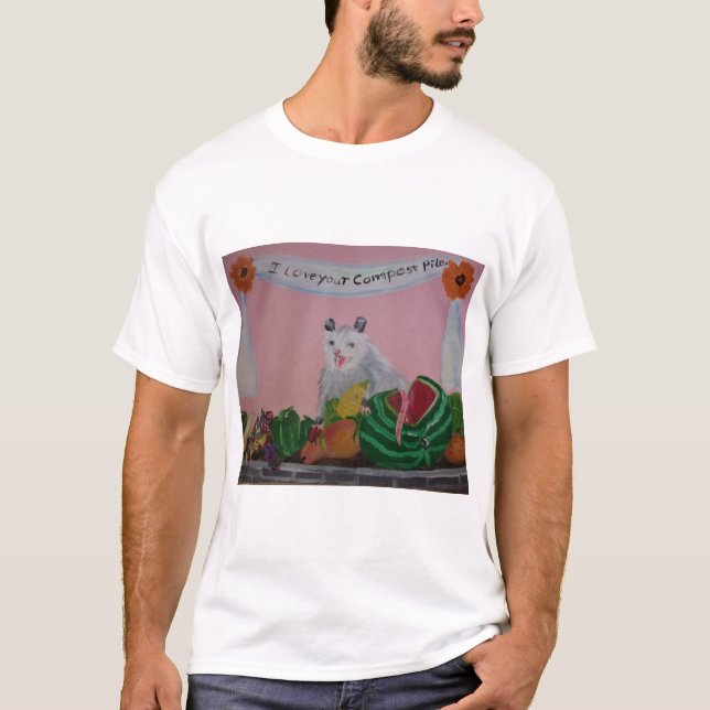 Opossum, das ein Kompliment-Possum-Kunst T-Shirt (Vorderseite)