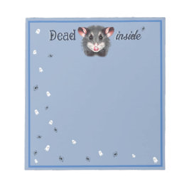 Opossum Dead Inside Ghosts und Skulls Notebook Notizblock