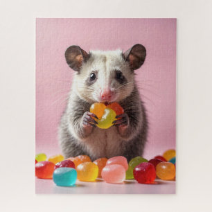 Opossum Eating Gummy Sweeties Puzzle