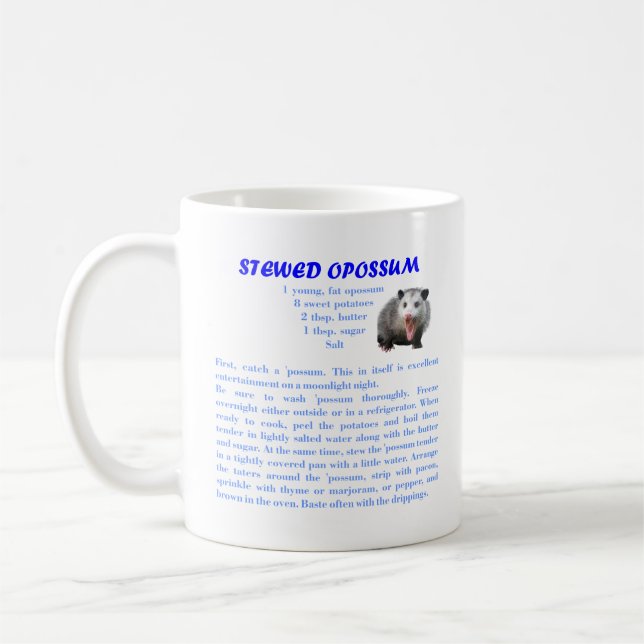 Opossum-Eintopfgericht Kaffeetasse (Links)