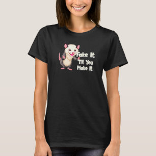 Opossum Fake It Funny Possum Liebhaber Müller Rode T-Shirt