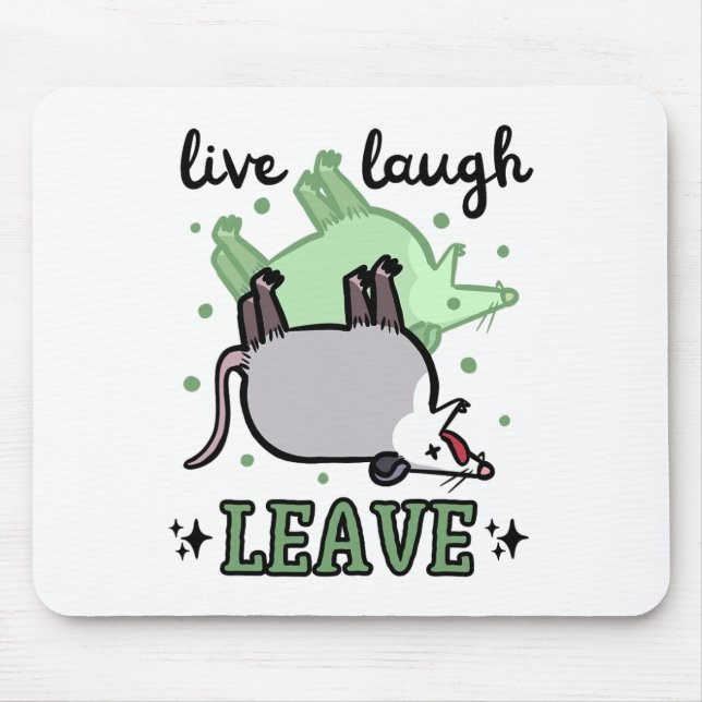Opossum Funny Live Laugh Verließ Dunkler Spaß Poss Mousepad (Vorne)