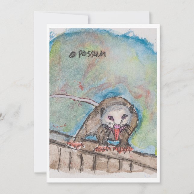 Opossum-Grußkarte Feiertagskarte (Vorderseite)