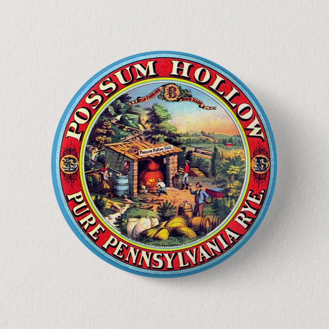 Opossum-Höhle - Knopf Button (Vorderseite)