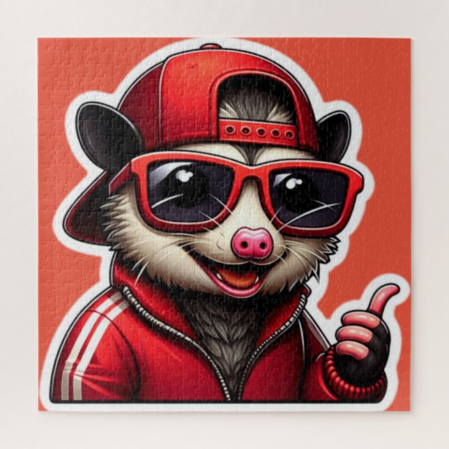 OPOSSUM IM ROTEN TRACK-ANZUG PUZZLE (Vertikal)