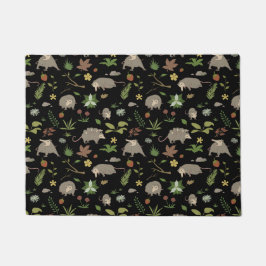 Opossum im Schwarzen Wildtiermuster der Berry Fiel Fußmatte