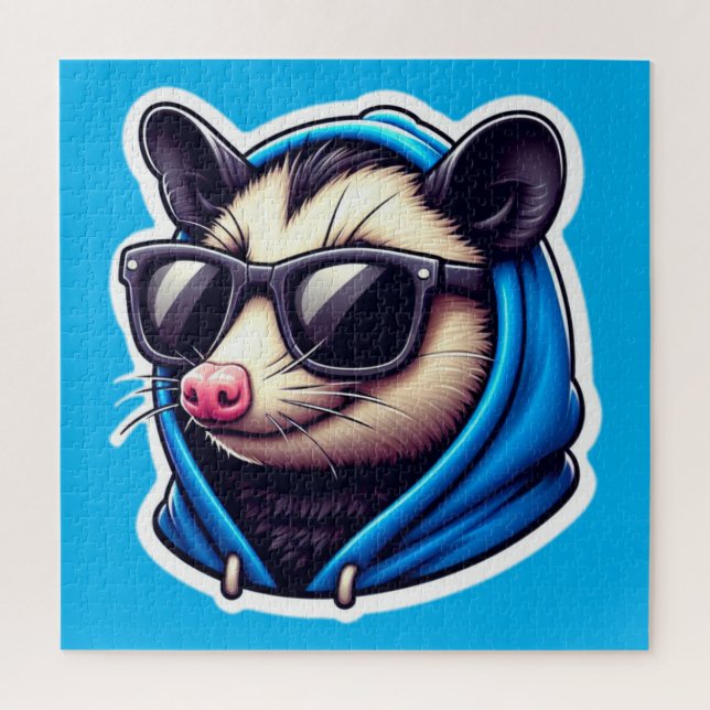 OPOSSUM IN BLAUEN HOODIE 2 PUZZLE (Vertikal)