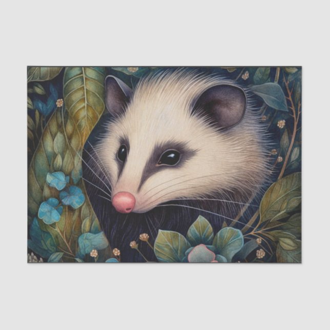 Opossum in den Brambles Seidenpapier (Vorderseite)