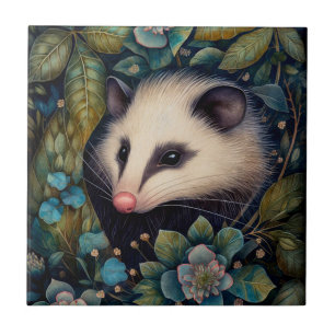 Opossum in den Brombeeren Keramikfliese