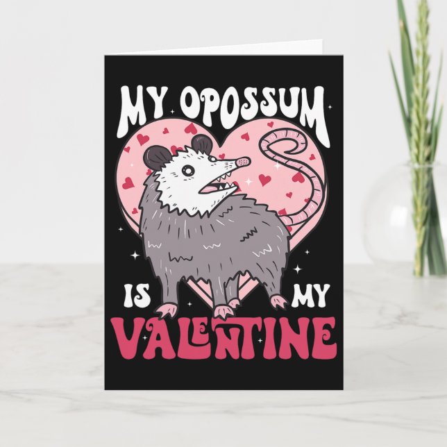 Opossum ist mein Valentinsliebhaber Herz Opossum V Karte (Vorderseite)
