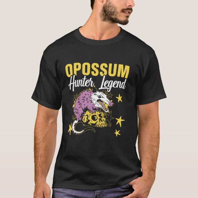 Opossum Jäger Tierjagd Langschläfer T S T-Shirt (Vorderseite)