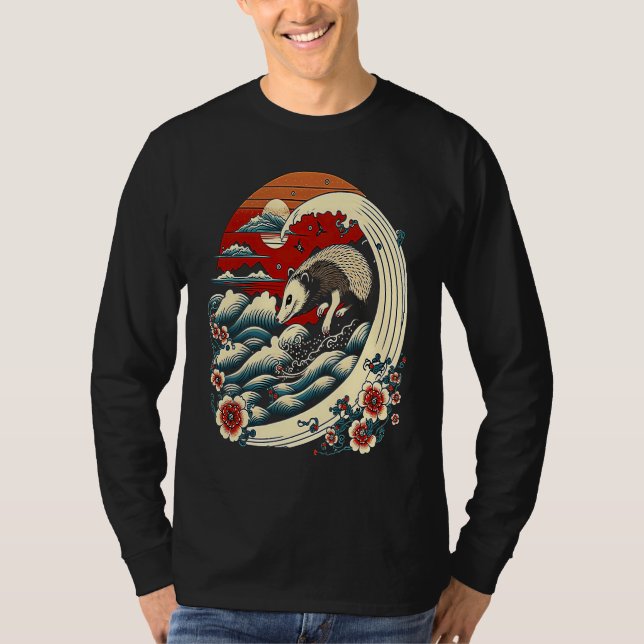 Opossum Japanese Wave  Vintage Possum   1 T-Shirt (Vorderseite)