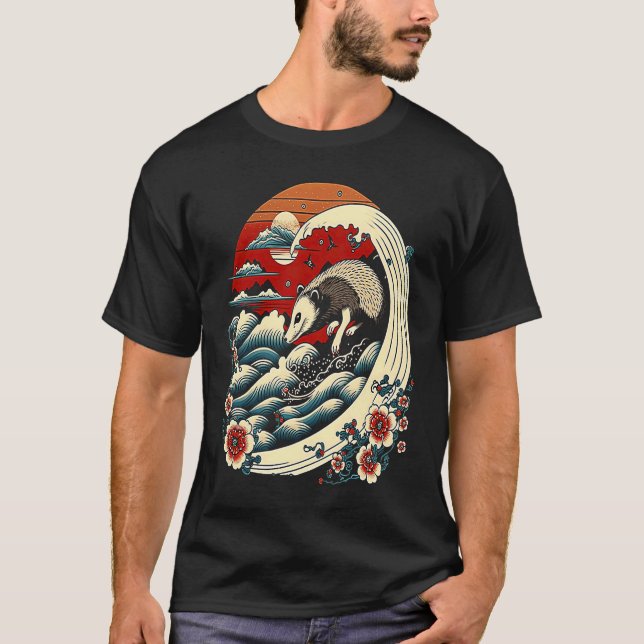 Opossum Japanese Wave  Vintage Possum   1 T-Shirt (Vorderseite)