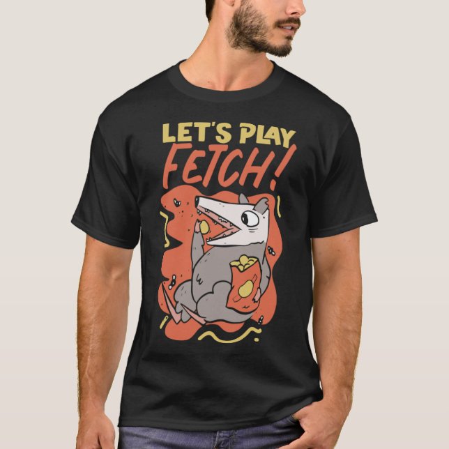 Opossum Lasse s-Play-Fetch T-Shirt (Vorderseite)