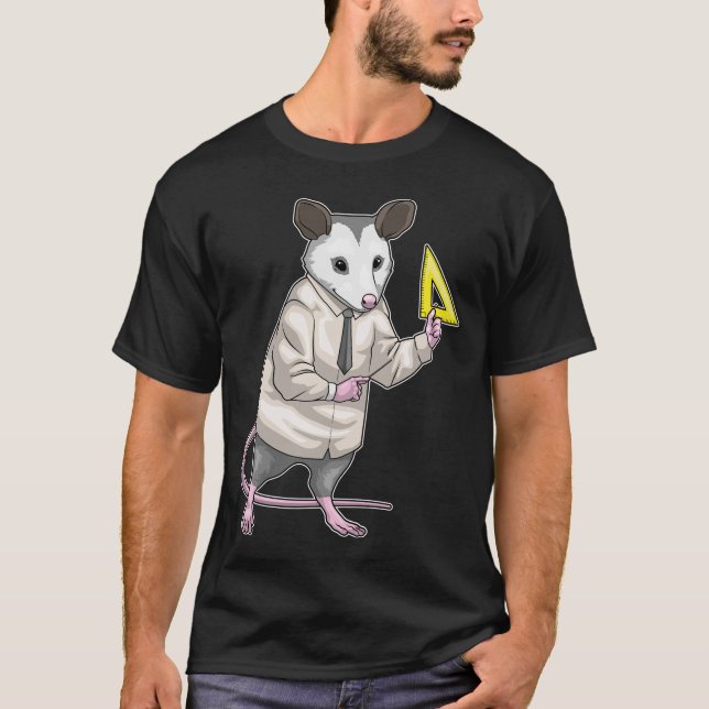 Opossum Lehrer Dreieck Mathematik T-Shirt (Vorderseite)